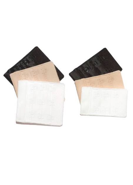Rallonges De Soutien-Gorge TRIXES - Lot De 3 (Noir, Blanc, Beige) à 2 Crochets | Extenseurs Confortables