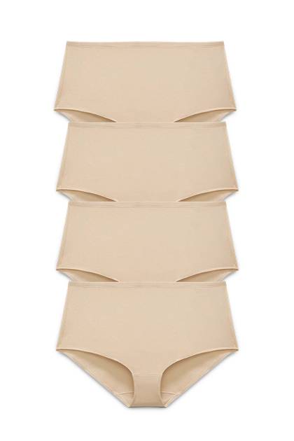 4-pack Organic Cotton maxi slip beige