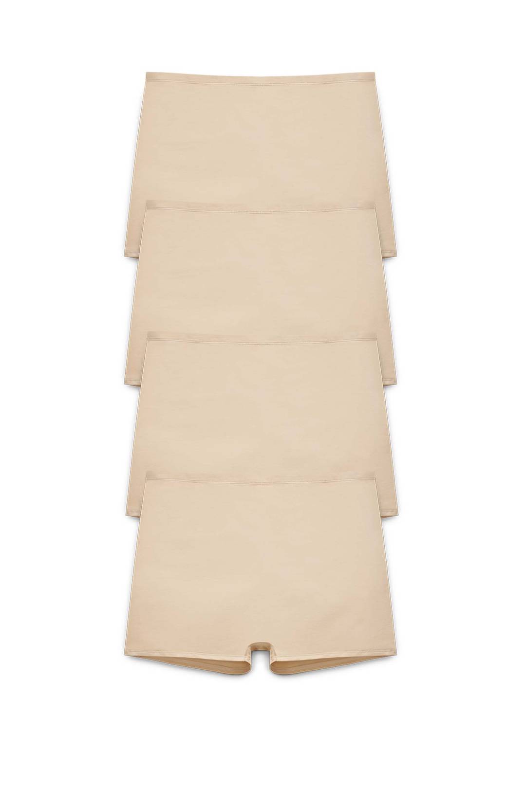 Lot de 4 Culotte shorty ORGANIC COTTON beige