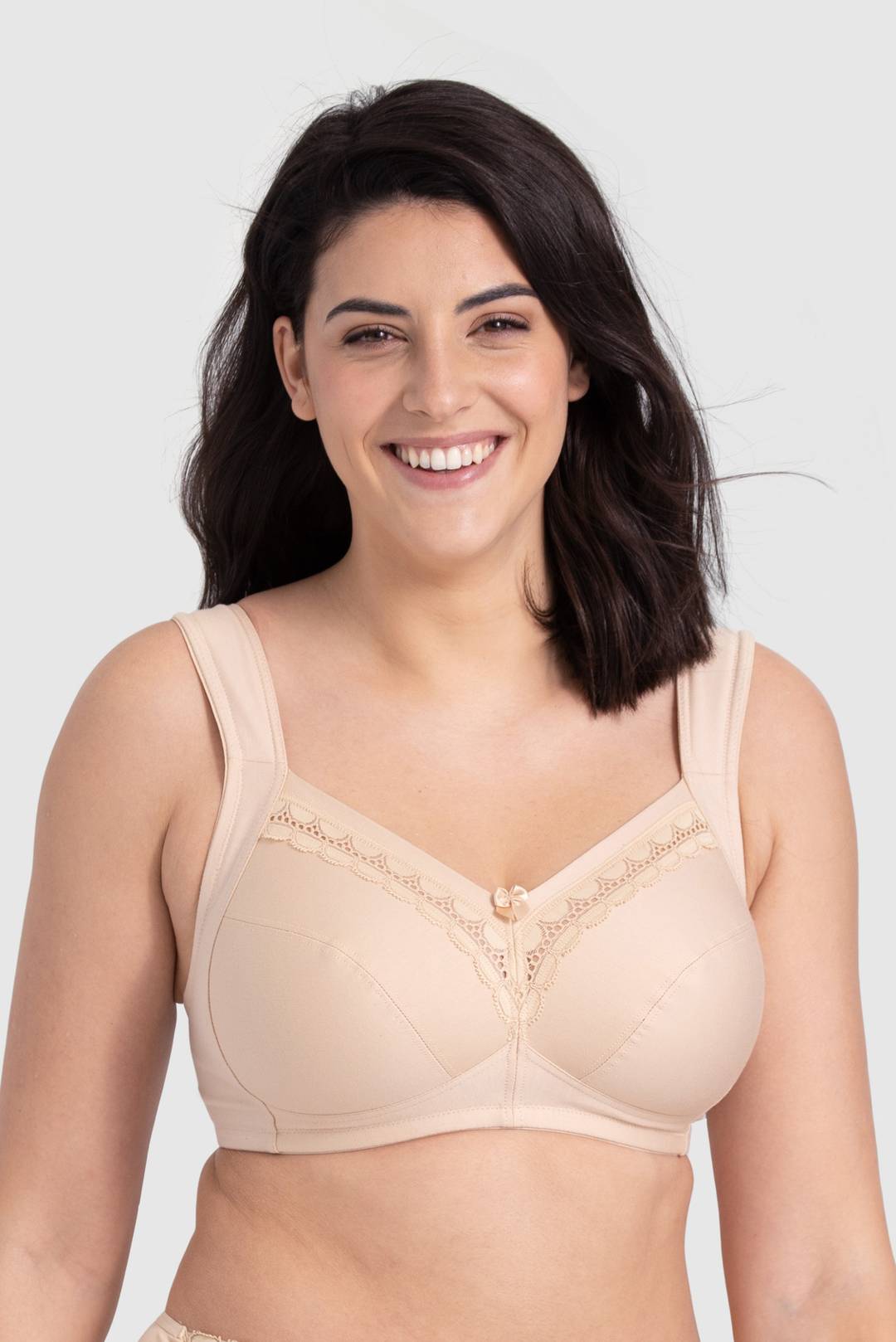 38-46 Feather Plus Size Cotton Bra Non-Wire Thin Sponge Full Cup Bra C Cup  Bra Size Besar @Ready Stock KL Malaysia #838