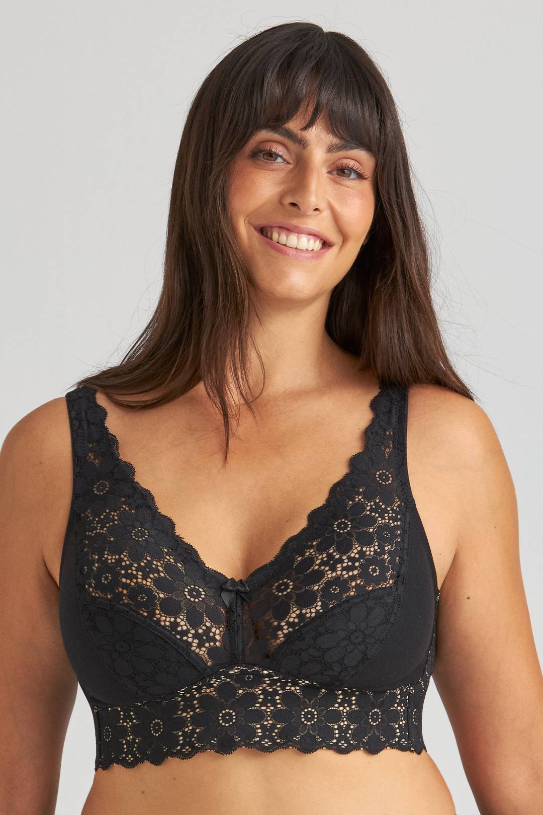 LMSXCT Women's Minimizer Unlined Wirefree Bra - Full Coverage Plus Size Lace Bralette