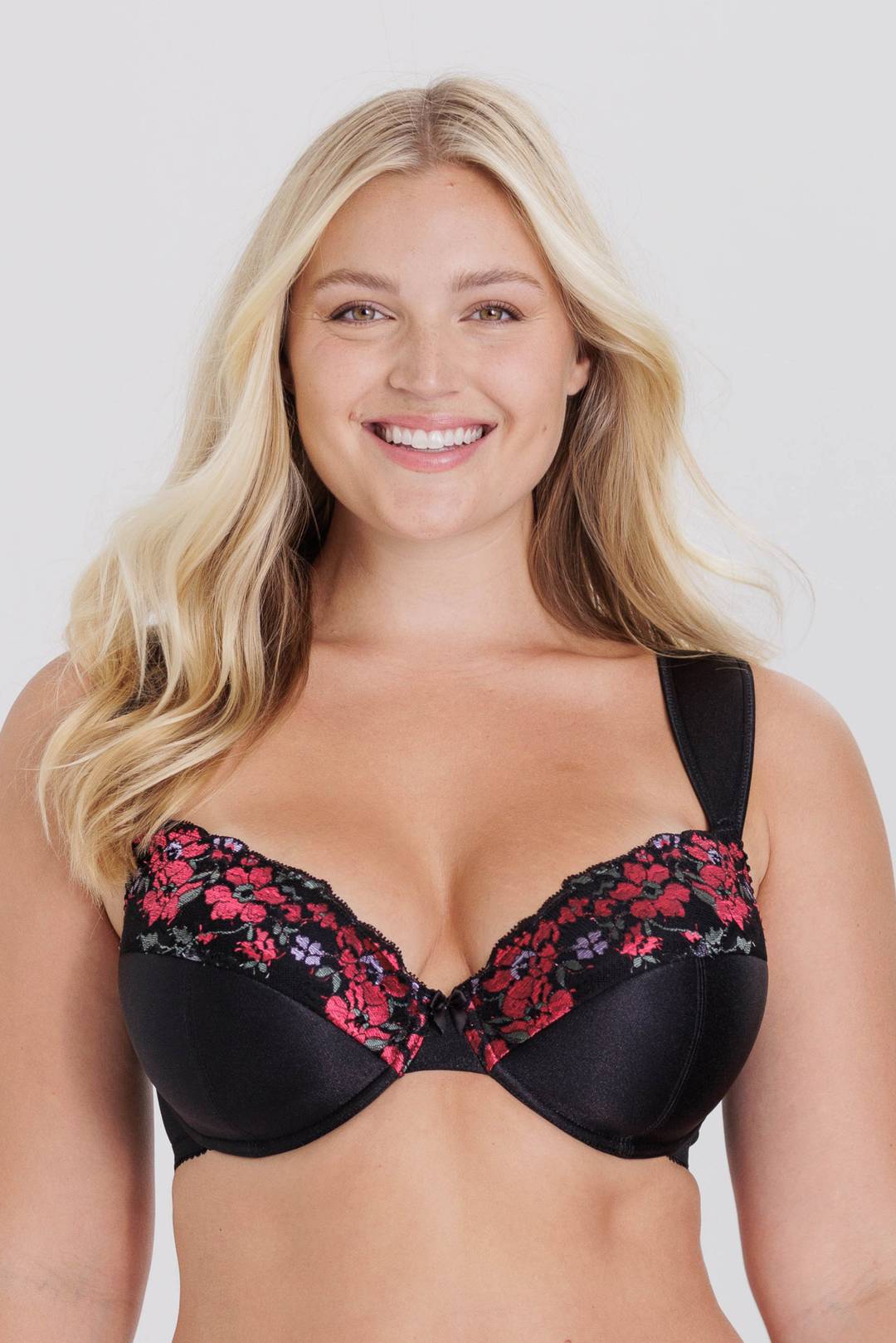 No-Show Lace Unlined Underwire Bra - Black Hue