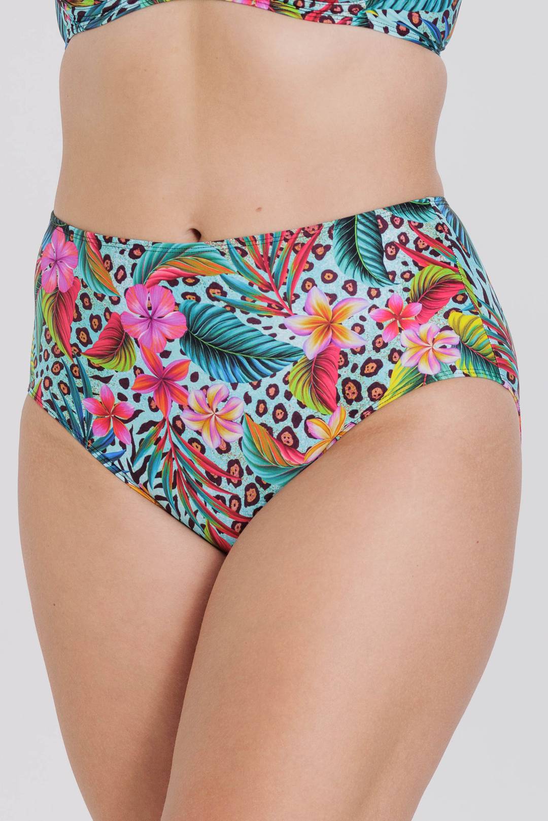 Tropical High Waist Bikini Bottom