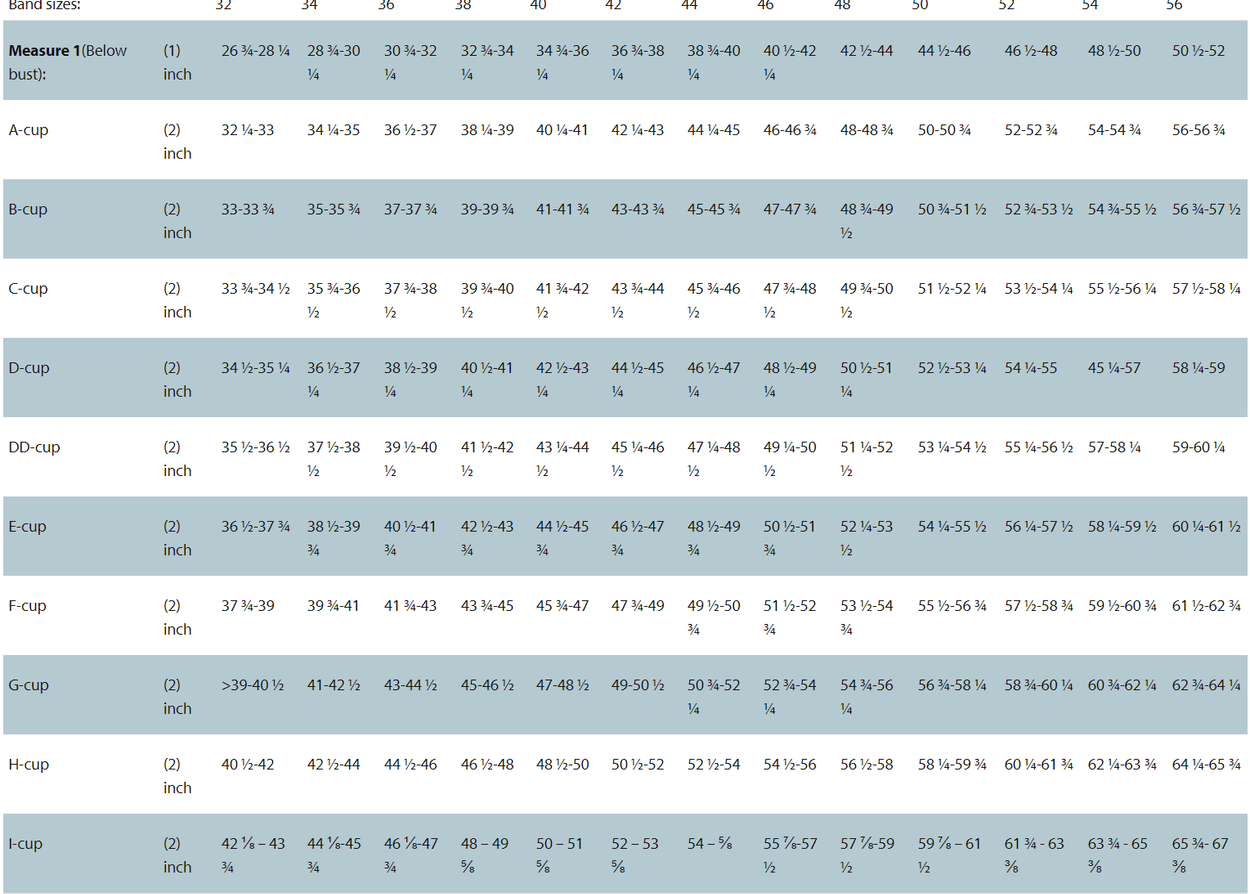 Size Chart For Bras Miss Mary Of Sweden, 48% OFF