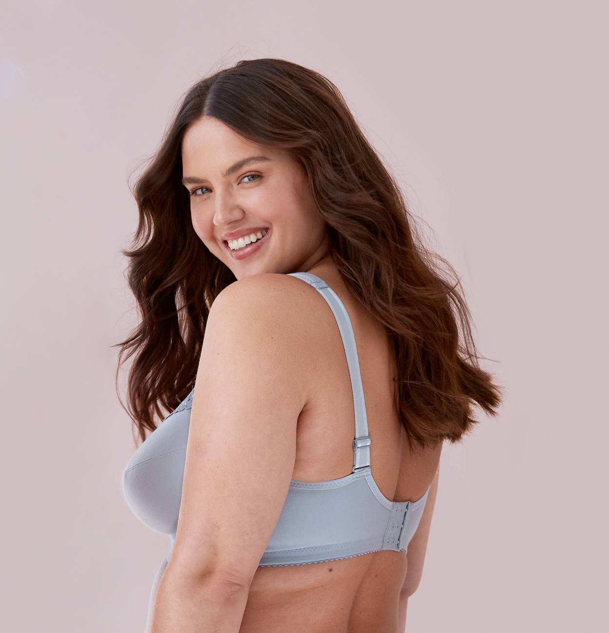 Light blue bra with elastic bands