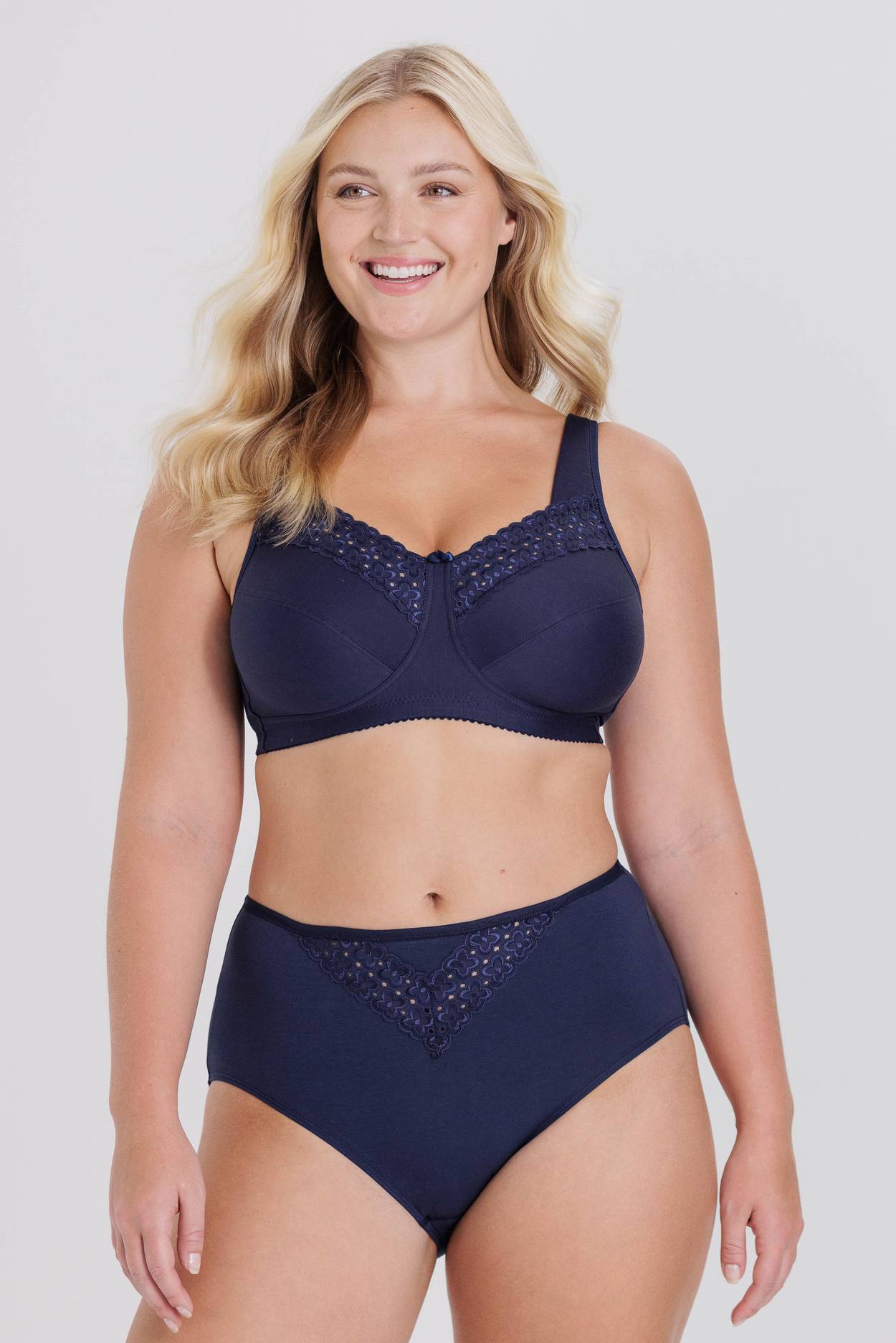 Broderie anglaise bra comfortable non wired cotton bra miss mary