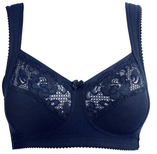 Women's Comfortable Sexy Size Fat Middle and Age Lace Pure Cotton Summer  Bra Sports Bra with Cups Soft Sleepwear Bra