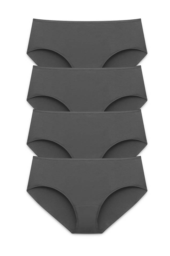 4-pack Basic Cotton soft panty dark grey