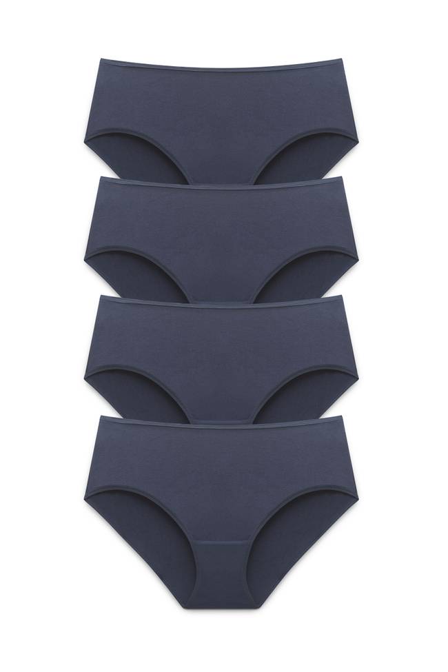 4-pack Basic Cotton soft panty dark blue