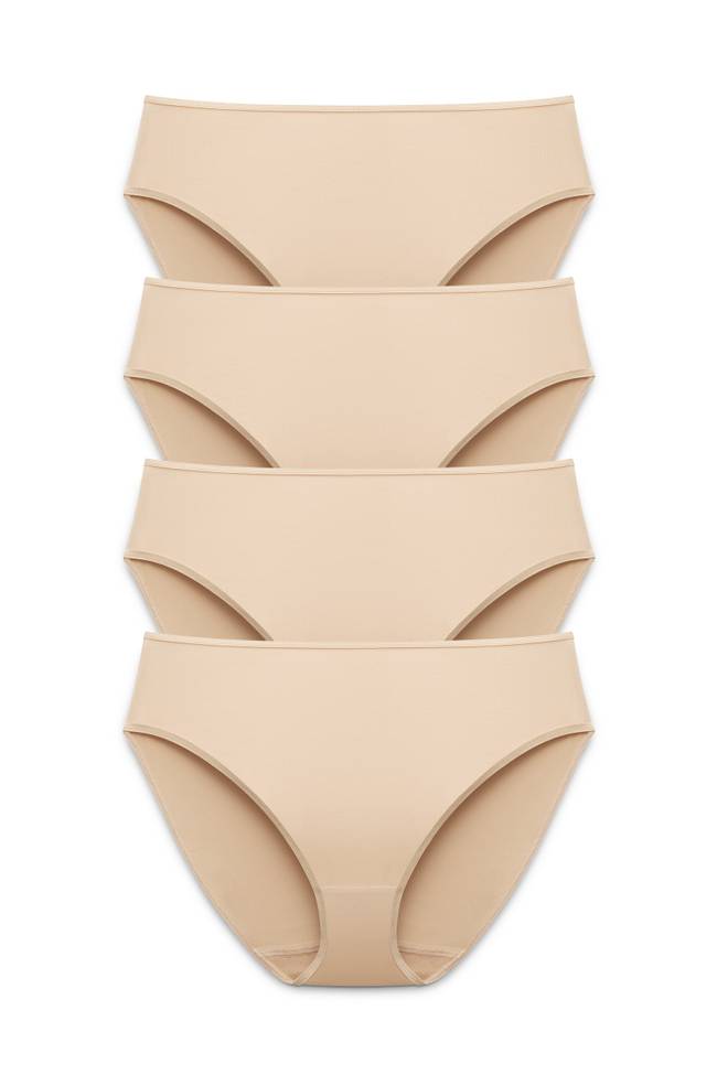 4-pack Basic tai panty beige