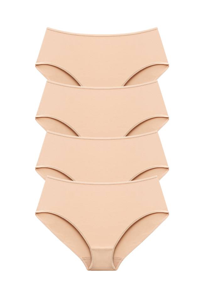 4-pack Maxi panty in micro feeling beige