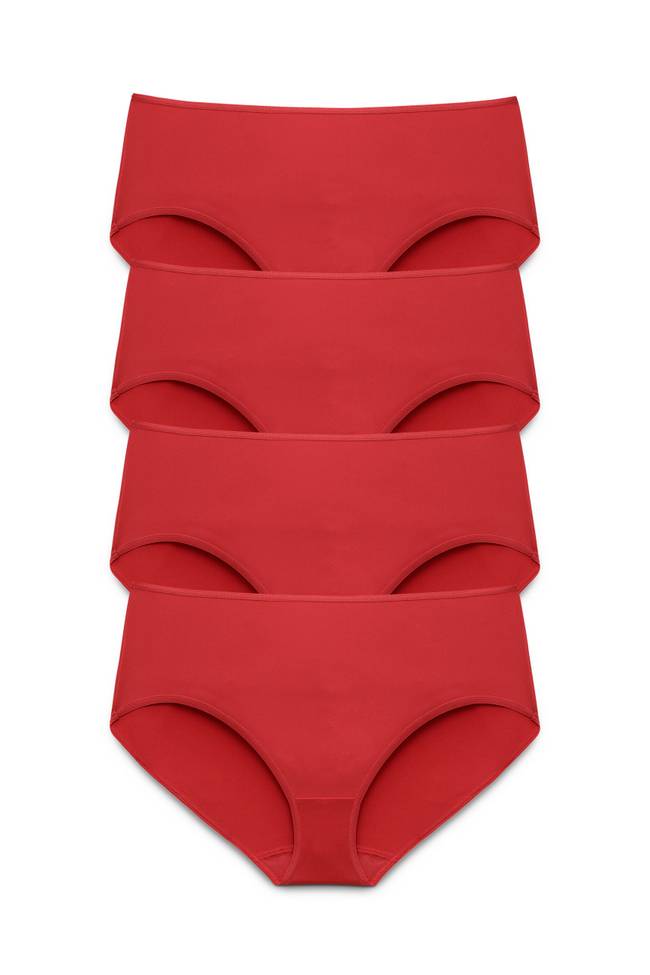 4-pack Maxi panty in micro feeling red