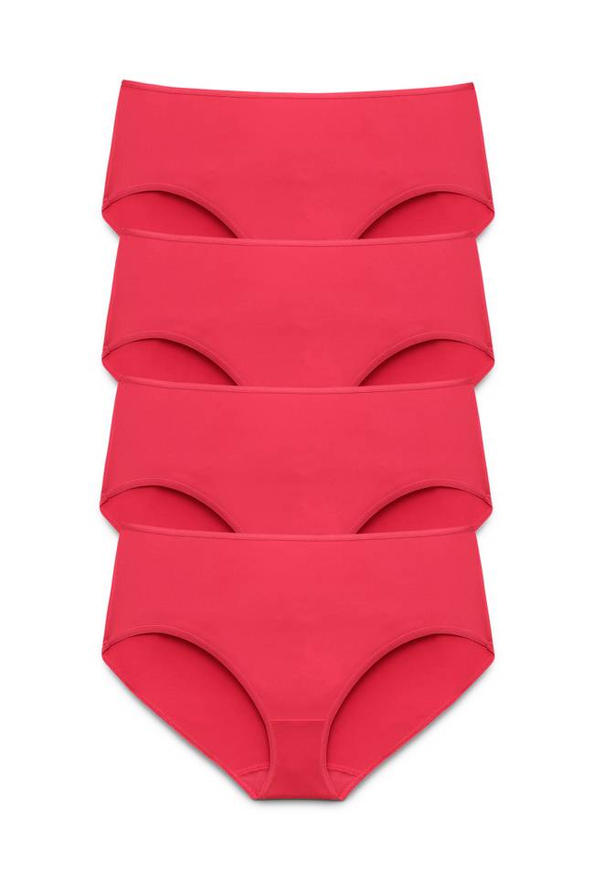 4-pack Maxi panty in micro feeling coral