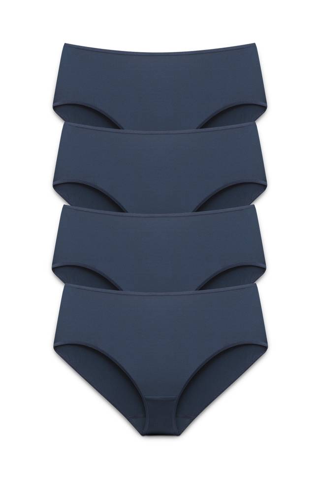 4-pack Maxi panty in micro feeling dark blue