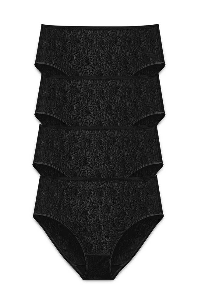 Lot de 4 Culotte midi INVISIBLE LACE noir