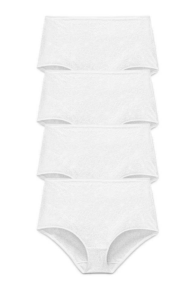 4-pack Invisible Lace maxi briefs white