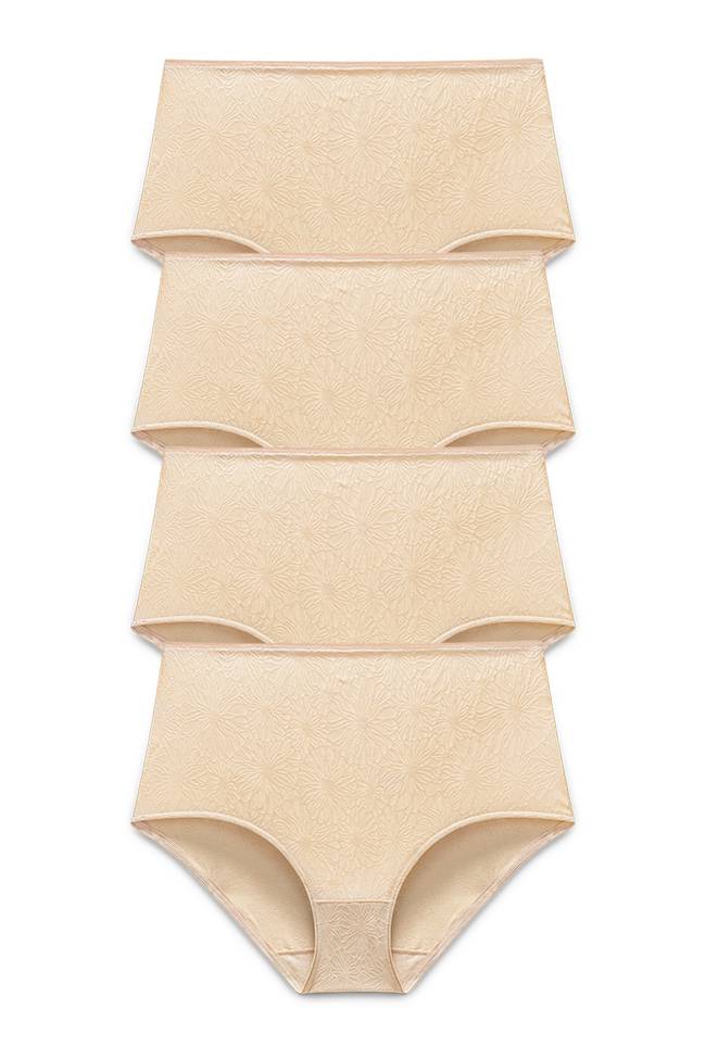 Lot de 4 Culotte maxi INVISIBLE LACE beige