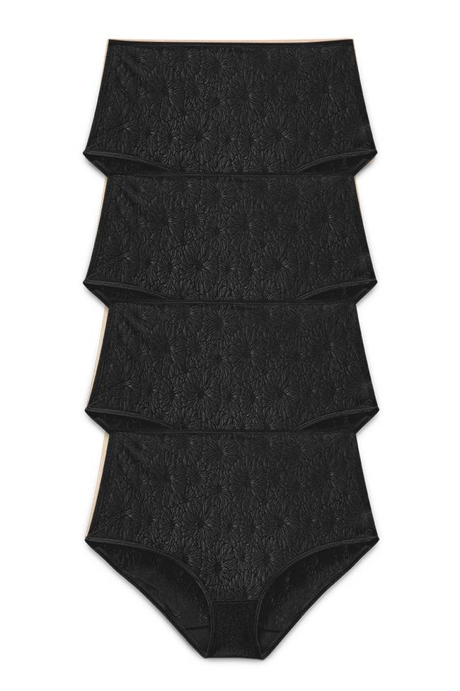 Lot de 4 Culotte maxi INVISIBLE LACE noir