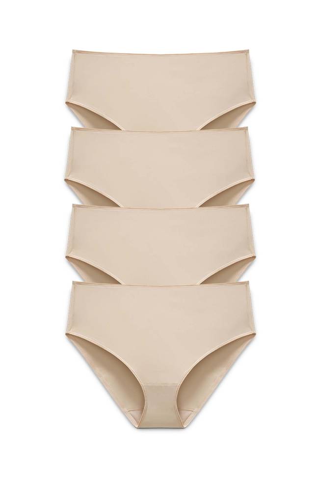 Lot de 4 Recycled Comfort midi culotte beige
