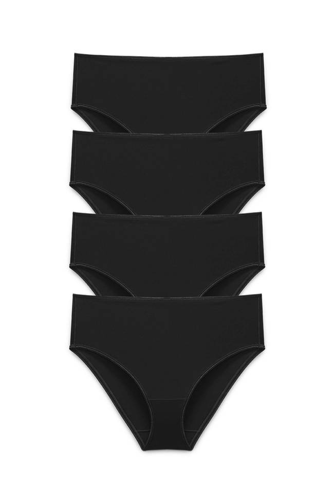 4-pakkaus Recycled Comfort midi alushousut musta