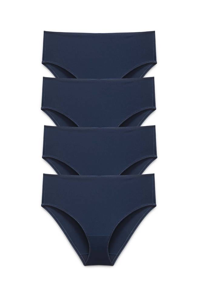 Lot de 4 Recycled Comfort midi culotte Bleu Foncé