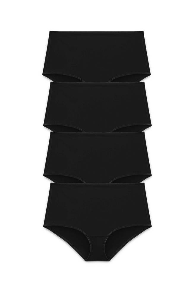 Lot de 4 Recycled Comfort maxi culotte noir