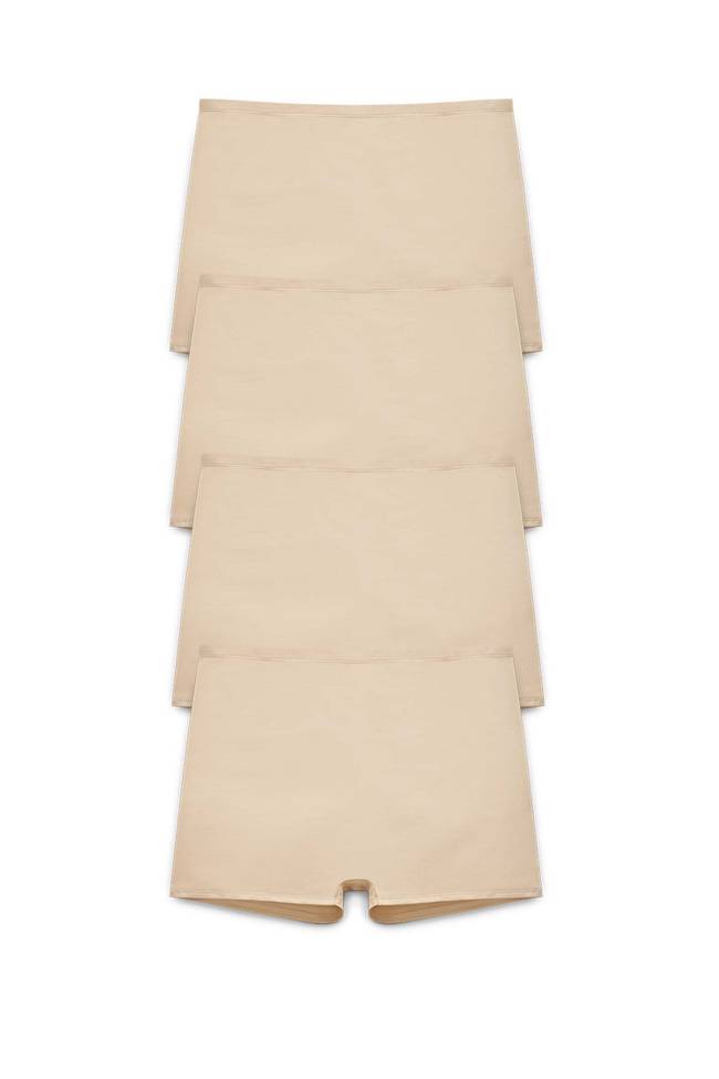Lot de 4 Culotte shorty ORGANIC COTTON beige
