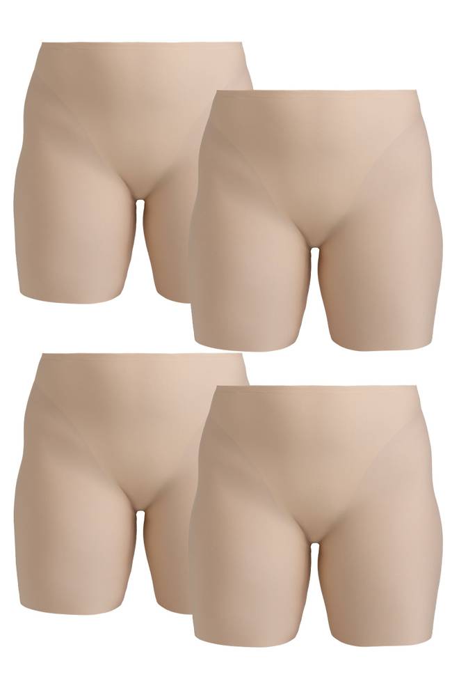 4-pakkaus Cool Sensation pitkälahkeiset pikkuhousut - Extra peittävyys beige