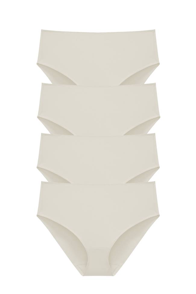 4-pak Recycled Comfort midi trusser champagne