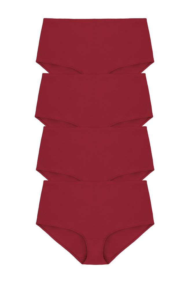 Lot de 4 Culotte maxi ORGANIC COTTON rouge