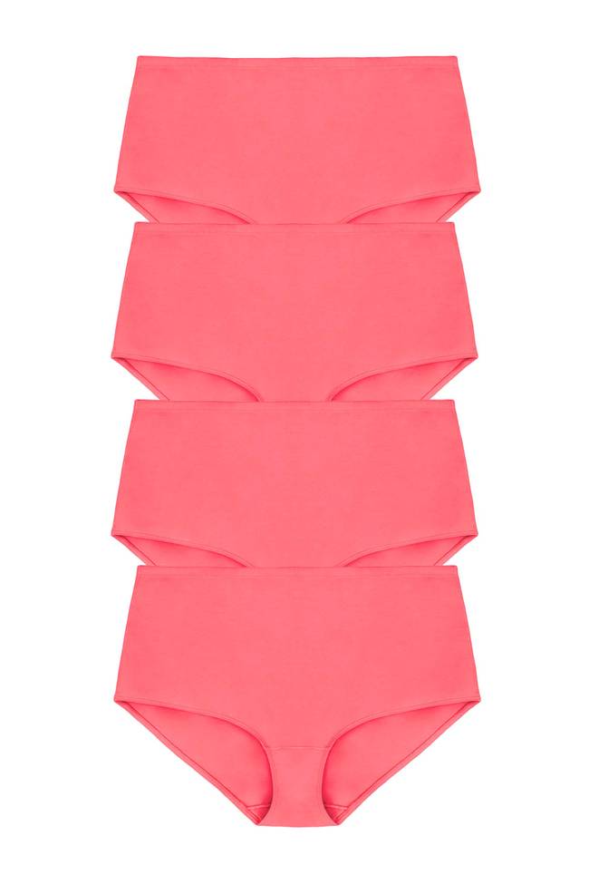 Lot de 4 Culotte maxi ORGANIC COTTON corail