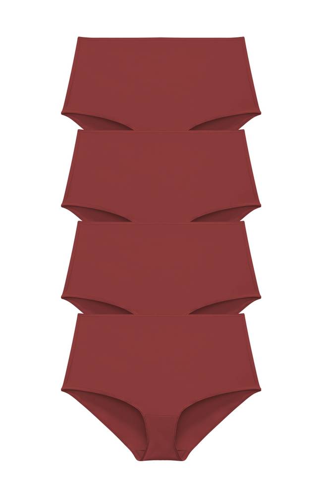 Lot de 4 Recycled Comfort maxi culotte rouge