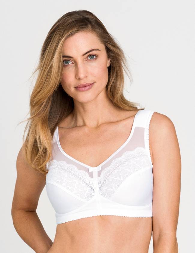 Bra Full Cup Soft Non Wired Bras Padded Comfort Straps Lingerie White