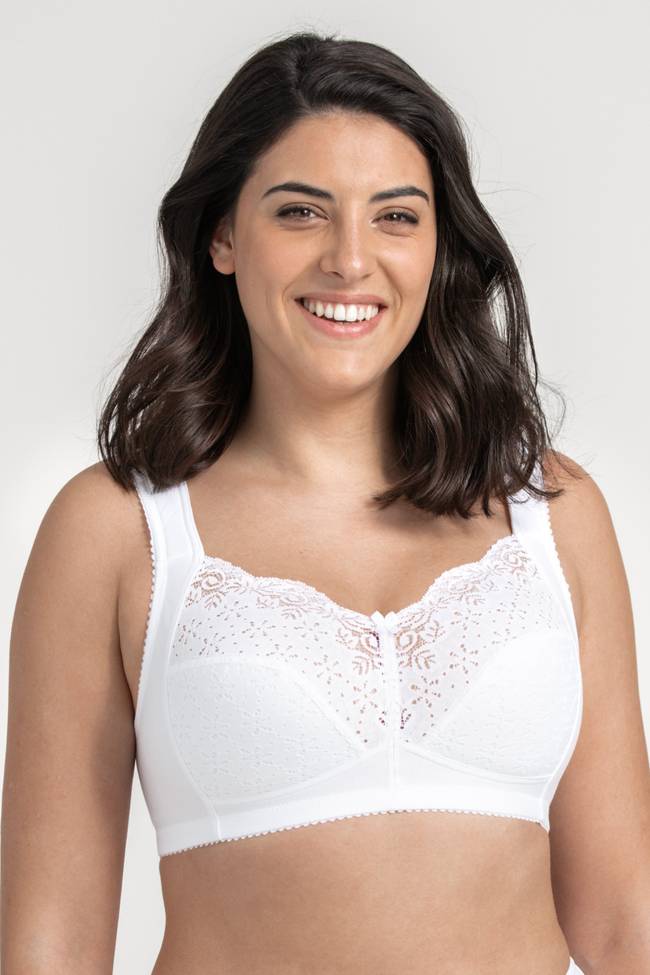  Womens Plus Size Soft Cotton Lace Bra Full Coverage