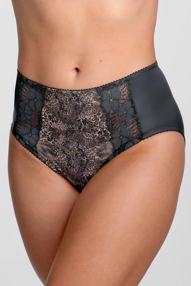 Bali Womens Passion for Comfort Hi-Cut Panty, 7, Black Lace at