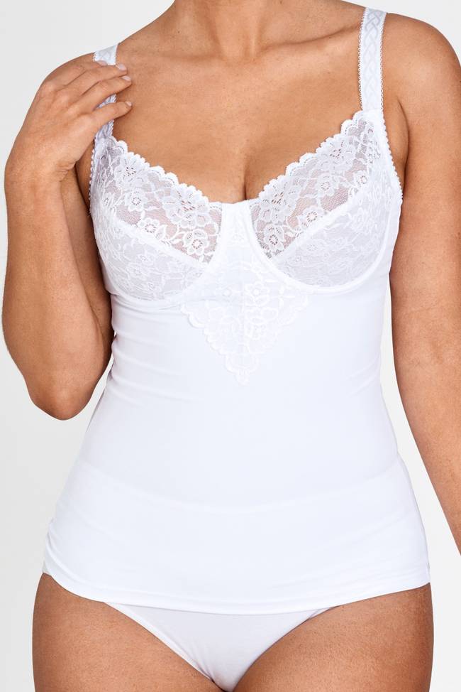Miss Mary of Sweden Grace Women's Shaping Camisole with Full Cup Built-in  Bra White 36B at  Women's Clothing store