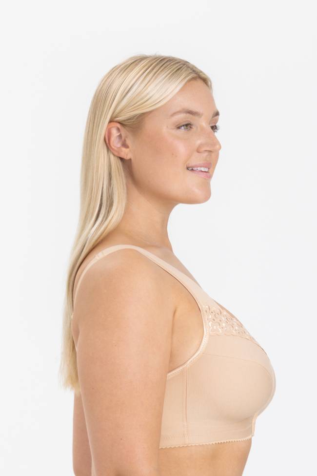 Blouse in katoenen mousseline met broderie anglaise - Oranje - Maat 40