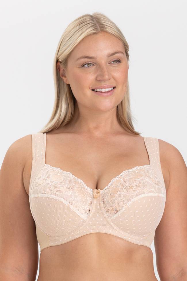 Underwired bra in beige - Recycled Classic Lace Support
