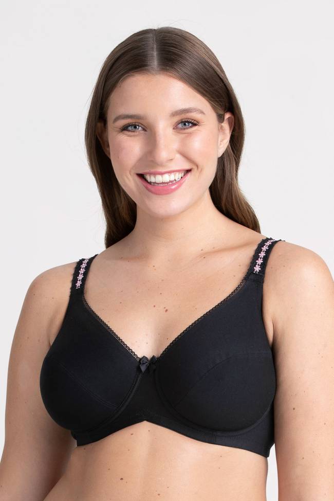 Pretty Comy Women's Cotton Unlined Underwire Bra Plus Size Minimizer Bra