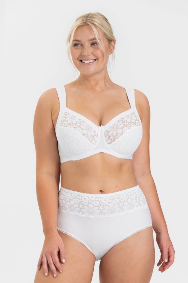 Buy White Recycled Lace Full Cup Comfort Bra - 44E | Bras | Argos