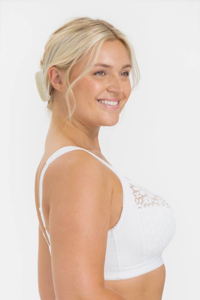 Buy White Recycled Lace Full Cup Comfort Bra - 40C | Bras | Argos