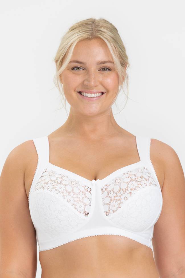 Buy White Recycled Lace Full Cup Comfort Bra - 32B | Bras | Argos