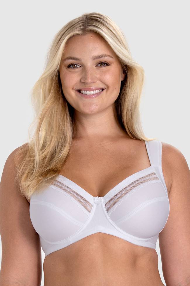  Miss Mary of Sweden Cotton Ease Womens Non-Wired Front-Closure  Bra White 34B : Clothing, Shoes & Jewelry