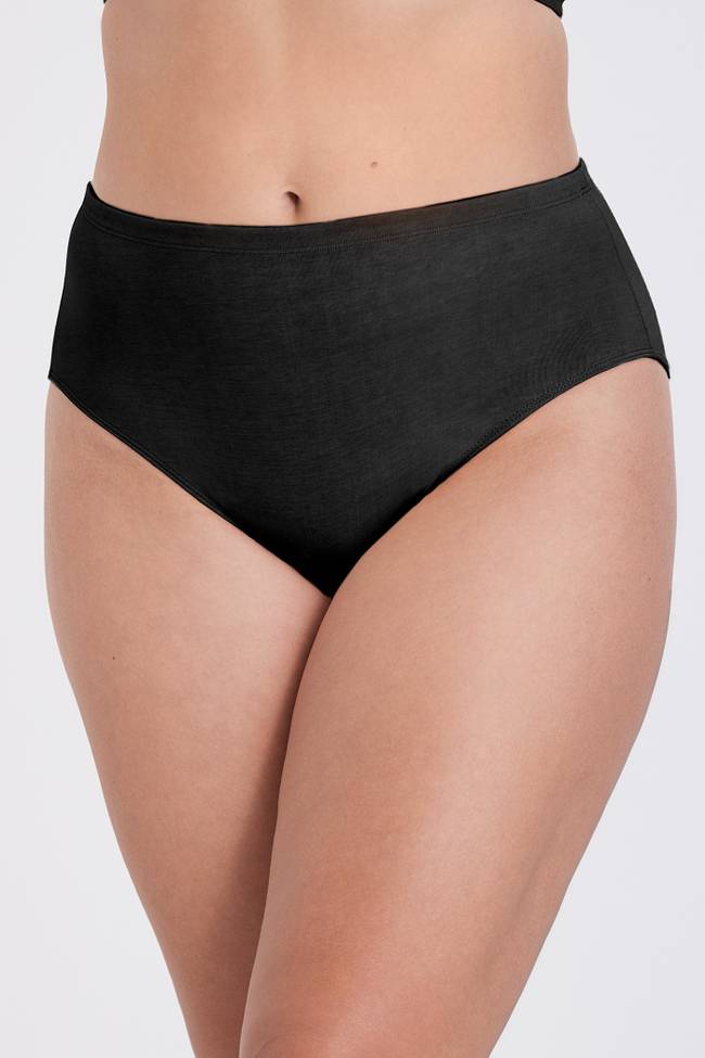 Black Womens One Size Fits All Midi Briefs