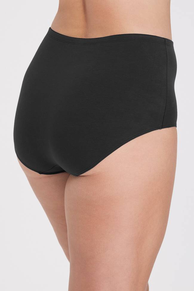 Organic Cotton High Waisted Knickers in Black