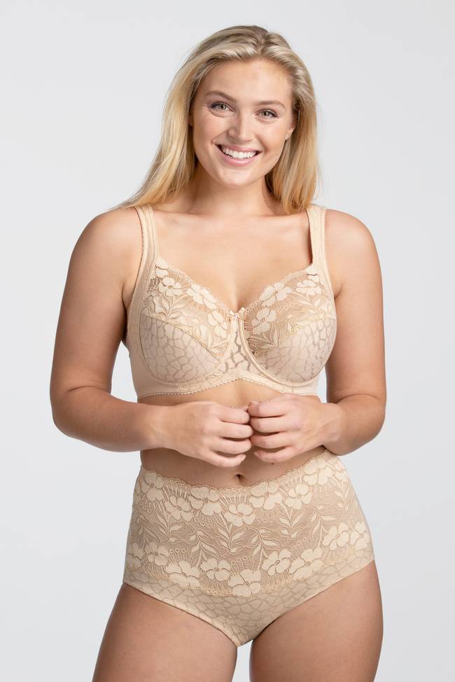 Lovely Jacquard front-fastening bra – bra with full coverage – Miss Mary