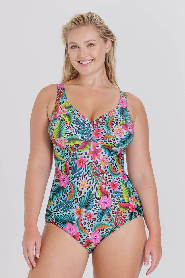 Swimsuit with a loose fitting upper part