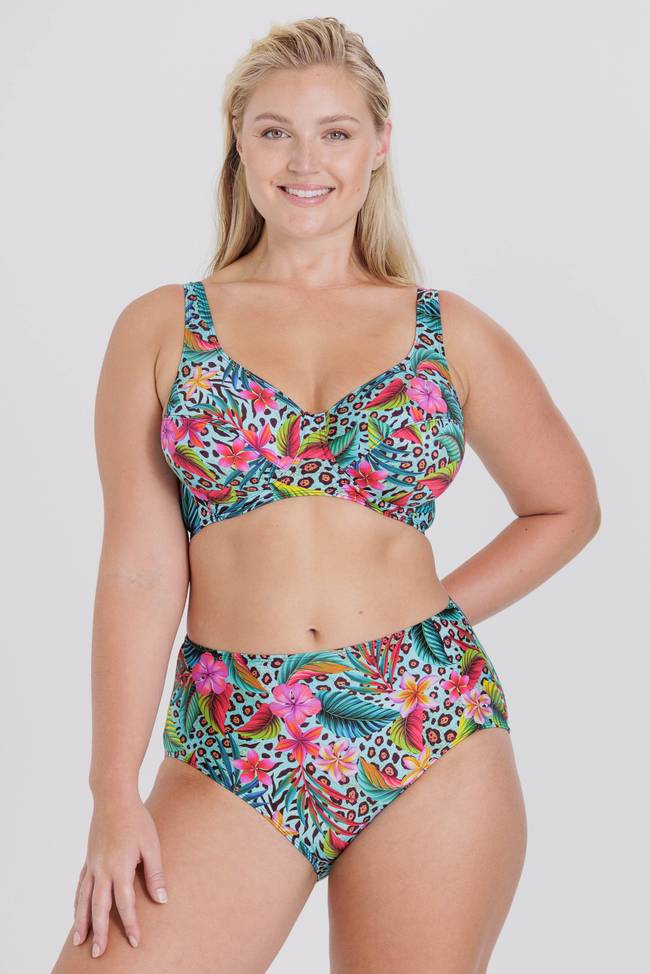 Swimsuit with a loose fitting upper part