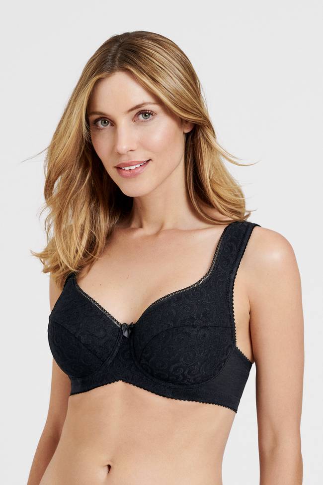 Buy Black Recycled Lace Full Cup Bra 34D, Bras